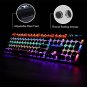 Typewriter Style Mechanical Gaming Keyboard, Black Retro Punk Gaming Keyboard wi
