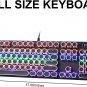 Typewriter Style Mechanical Gaming Keyboard, Black Retro Punk Gaming Keyboard wi