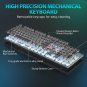 Typewriter Mechanical Gaming Keyboard Mouse Combo, Metal Panel Retro Keyboard wi
