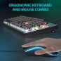 Typewriter Mechanical Gaming Keyboard Mouse Combo, Metal Panel Retro Keyboard wi