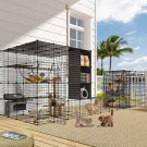 Outdoor Cat Enclosures Catio Large Cat Cage Cat House with Roof Hammock Platform