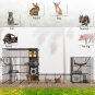 Outdoor Cat Enclosures Catio Large Cat Cage Cat House with Roof Hammock Platform