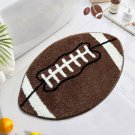 Cute Football Bathroom Rugs Brown Small Bath Mat Sports Themed Rugs for Boys Bed