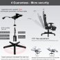 Gaming Chair with Footrest, Bluetooth Speakers Ergonomic Carbon Fiber Leather Hi
