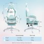 Gaming Chair Cute with Cat Ears and Massage Lumbar Support, Ergonomic Computer C