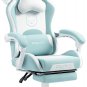 Gaming Chair Cute with Cat Ears and Massage Lumbar Support, Ergonomic Computer C