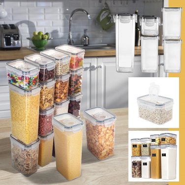5 Size Single Airtight Clear Storage Containers, Transparent Vacuum M-Oisture Pr