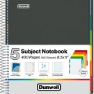 5-Subject Notebook College Ruled - 400 Pages (200 Sheets), Spiral Notebook 8.5 X