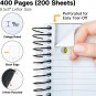 5-Subject Notebook College Ruled - 400 Pages (200 Sheets), Spiral Notebook 8.5 X