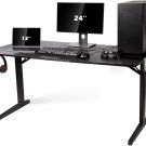 Gaming Desk Large Surface 63’’X31.5’’ with Cup Holder, Headphone Hook and Cable