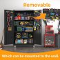 Metal Storage Cabinet - Upgraded Tall & Wide Lockable Garage Cabinet with Pegboa
