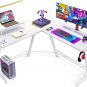 Gaming Desk L Shaped Computer Desk, Corner Desk for Home Office with Monitor Sta