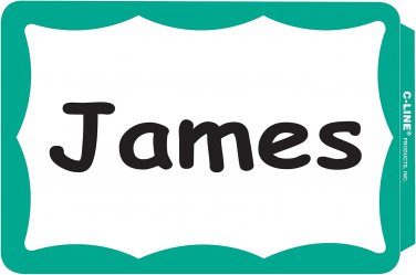 C-Line Pressure Sensitive Peel and Stick Name Badges, Green Border, 3.5 X 2.25 I