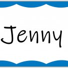 C-Line Pressure Sensitive Peel and Stick Name Badges, Blue Border, 3.5 X 2.25 In