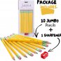 - Jumbo Pencils, 10 Pencils and 1 Sharpener, Big Pencil, Fat Pencils, Jumbo Penc
