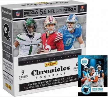2022  NFL CHRONICLES Huge Factory Sealed Football Card MEGA Box - 54 Cards - (Pl