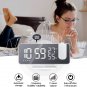 Projection Digital Alarm Clock for Bedrooms, FM Radio Alarm Clock, 7.5'' Dual Al