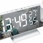 Projection Digital Alarm Clock for Bedrooms, FM Radio Alarm Clock, 7.5'' Dual Al