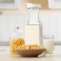 Plastic Water Pitcher with Lid (50 Oz) Square Carafe Pitchers for Drinks, Milk,