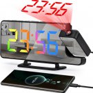 Projection Alarm Clock for Bedrooms, 7.3" LED Mirror Digital Alarm Clock with 18