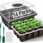 14 Packs Seed Starter Tray, 168 Cells Total Tray, Seed Starting Kit with Adjusta