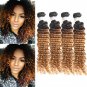 Ombre Deep Wave 4 Bundles Human Hair Extensions Real Human Hair Curly Bundles We