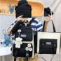 Kawaii Backpack Set 5Pcs Aesthetic School Bags Cute Backpack Set with Pendant Lu