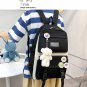 Kawaii Backpack Set 5Pcs Aesthetic School Bags Cute Backpack Set with Pendant Lu