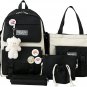 Kawaii Backpack Set 5Pcs Aesthetic School Bags Cute Backpack Set with Pendant Lu