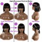 Short Bob Wig Human Hair with Bangs 14 Inch None Lace Front Wigs for Black Women