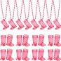 24 Pcs Cowgirl Boot Shot Glasses on Beaded Necklace Plastic Shot Glasses Necklac