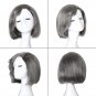 Grey Wig for Women Black Grey Wig Gray Hair Wig Brazilian Virgin Straight Short