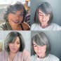 Grey Wig for Women Black Grey Wig Gray Hair Wig Brazilian Virgin Straight Short