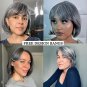 Grey Wig for Women Black Grey Wig Gray Hair Wig Brazilian Virgin Straight Short