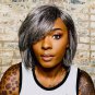 Grey Wig for Women Black Grey Wig Gray Hair Wig Brazilian Virgin Straight Short