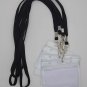 Name Tags Lanyard Badge Holder Pairs (Set of 50, Black): Woven round Lanyard & H