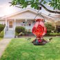 Hummingbird Feeder, 18058R Hand Blown Glass Hummingbird Feeders for Outdoors Han