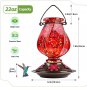 Hummingbird Feeder, 18058R Hand Blown Glass Hummingbird Feeders for Outdoors Han