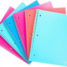 Yoobi College Ruled Spiral Notebook Set — Bulk 6-Pack of 1 Subject Notebooks, Va