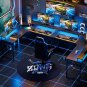 L Shaped Gaming Desk with LED Lights & Power Outlets, 51" Computer Desk with Ful