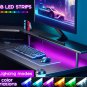 L Shaped Gaming Desk with LED Lights & Power Outlets, 51" Computer Desk with Ful
