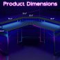 L Shaped Gaming Desk with LED Lights & Power Outlets, 51" Computer Desk with Ful