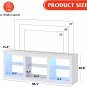 TV Stand with LED Lights for Tvs up to 65 Inch, Entertainment Center with Glass