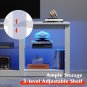 TV Stand with LED Lights for Tvs up to 65 Inch, Entertainment Center with Glass