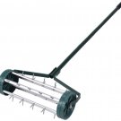 Goplus Rolling Lawn Aerator, 18-Inch Garden Yard Rotary Push Tine Heavy Duty Spi