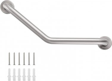 Dedebrly Shower Grab Bar Home Care 18.5-Inch 135&Acirc;&deg; Angled Grab Bar Wall-Mounted B