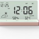 Alarm Clock for Bedroom, 3 Lould Alarms, Transparent LCD Display with Indoor Tem
