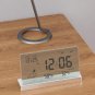 Alarm Clock for Bedroom, 3 Lould Alarms, Transparent LCD Display with Indoor Tem