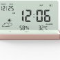 Alarm Clock for Bedroom, 3 Lould Alarms, Transparent LCD Display with Indoor Tem