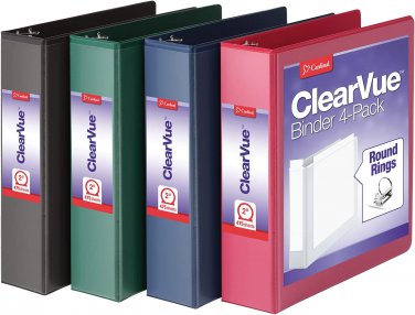 Cardinal 3 Ring Binders, 2 Inch Binder with round Rings, Holds 475 Sheets, Clear